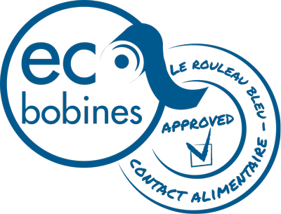 ecobobines rouleau bleu papier thermique écologique contact alimentaire